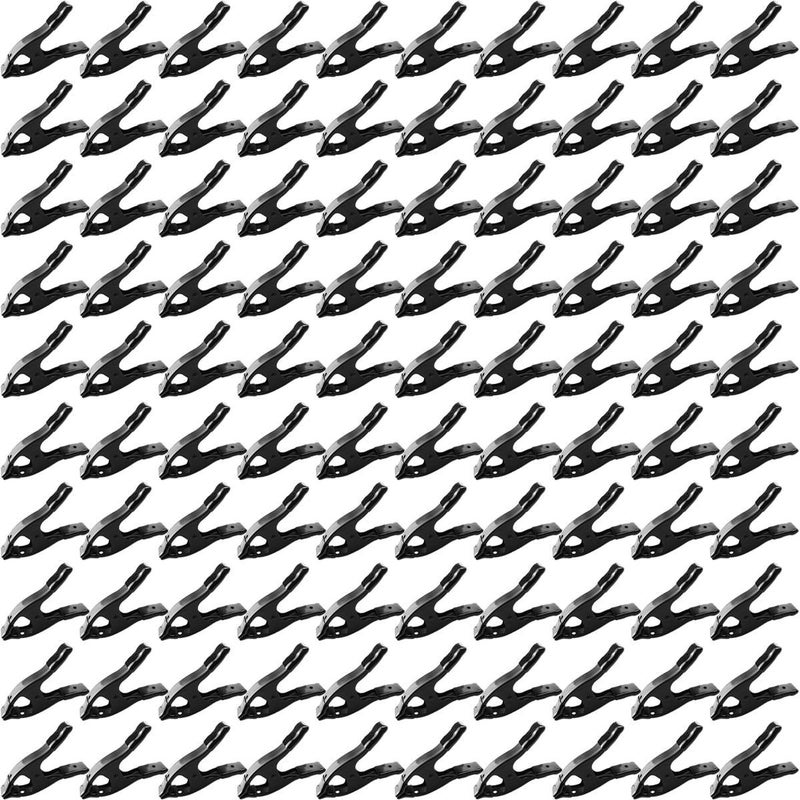 MegaDeal 100 pcs. 2" Inch Spring Metal Clamps wholesale Bulk - All Black - Image 1